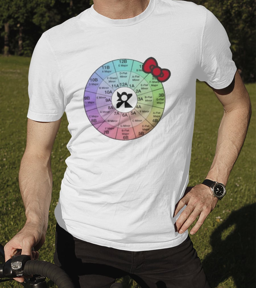 Ramonpang Djs Only Color Wheel Music Key Chart With Hello Kitty Bow T-Shirt