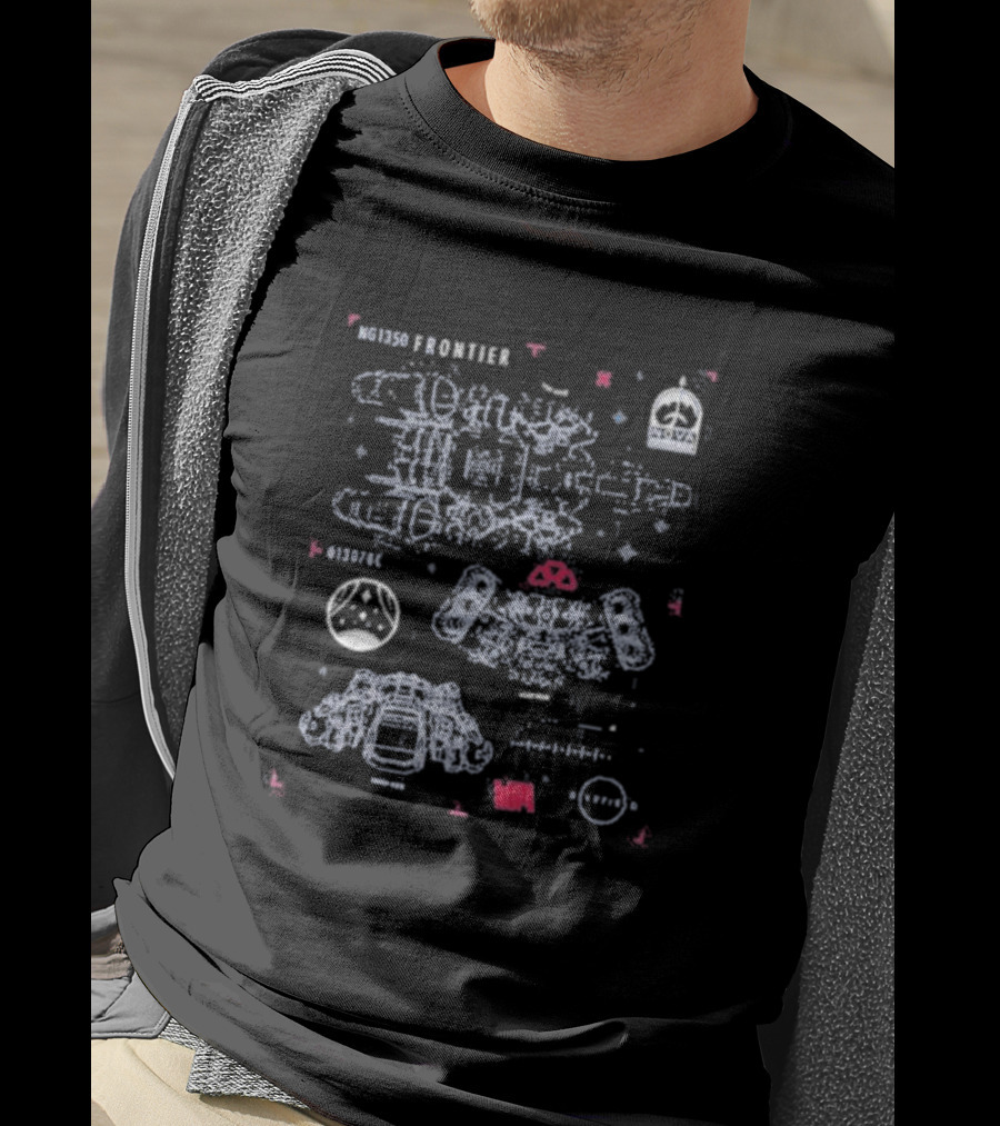 NG1350 Frontier Starfield Nova Ship Schematic Blueprint T-Shirt