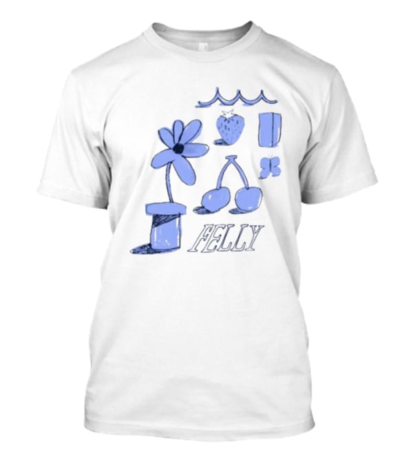 Felly Flower Heart Cherry Butterfly Wavy T-Shirt