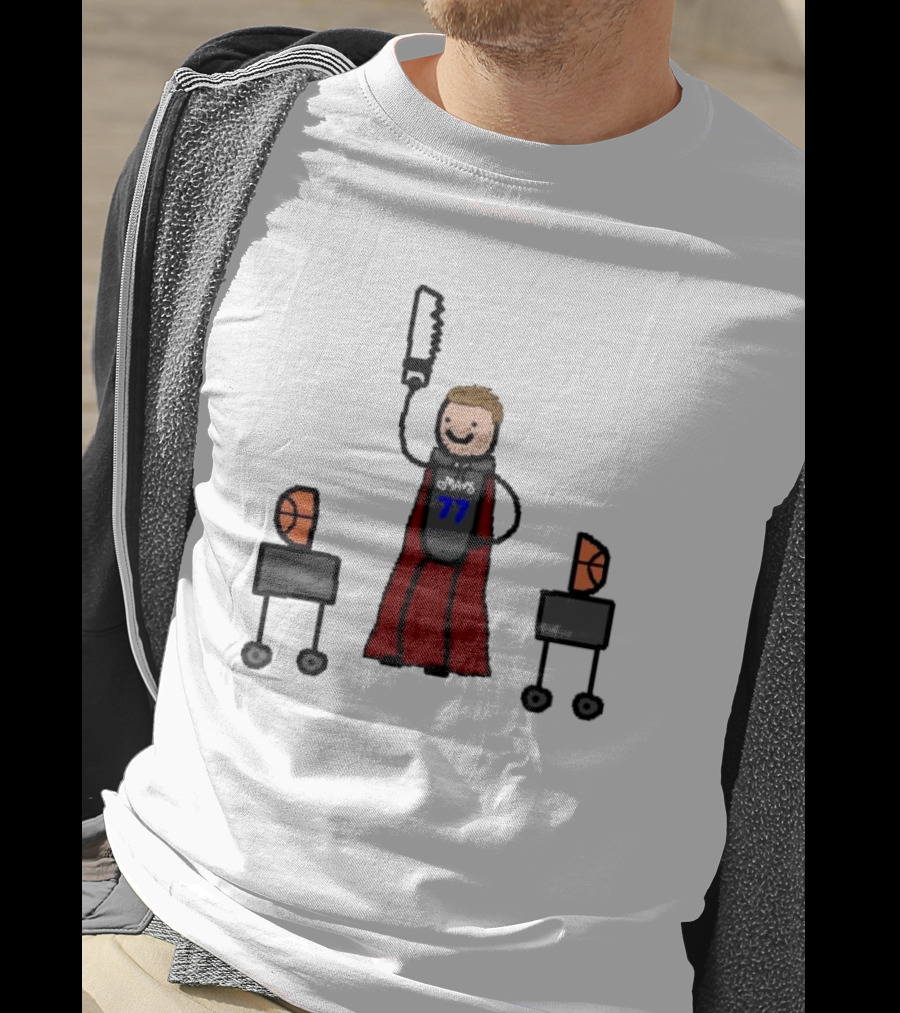 Luka Magic Cut The Basketball In Half NBA Paint Art Style 77 T-Shirt