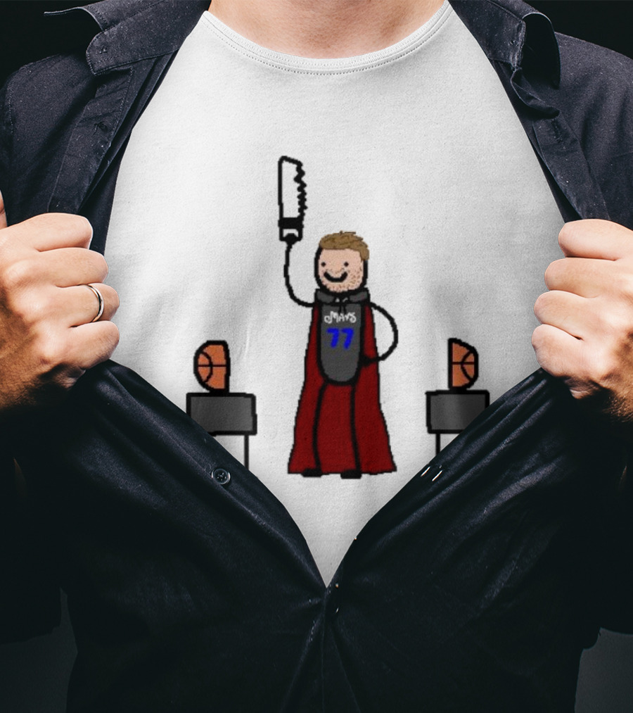 Luka Magic Cut The Basketball In Half NBA Paint Art Style 77 T-Shirt