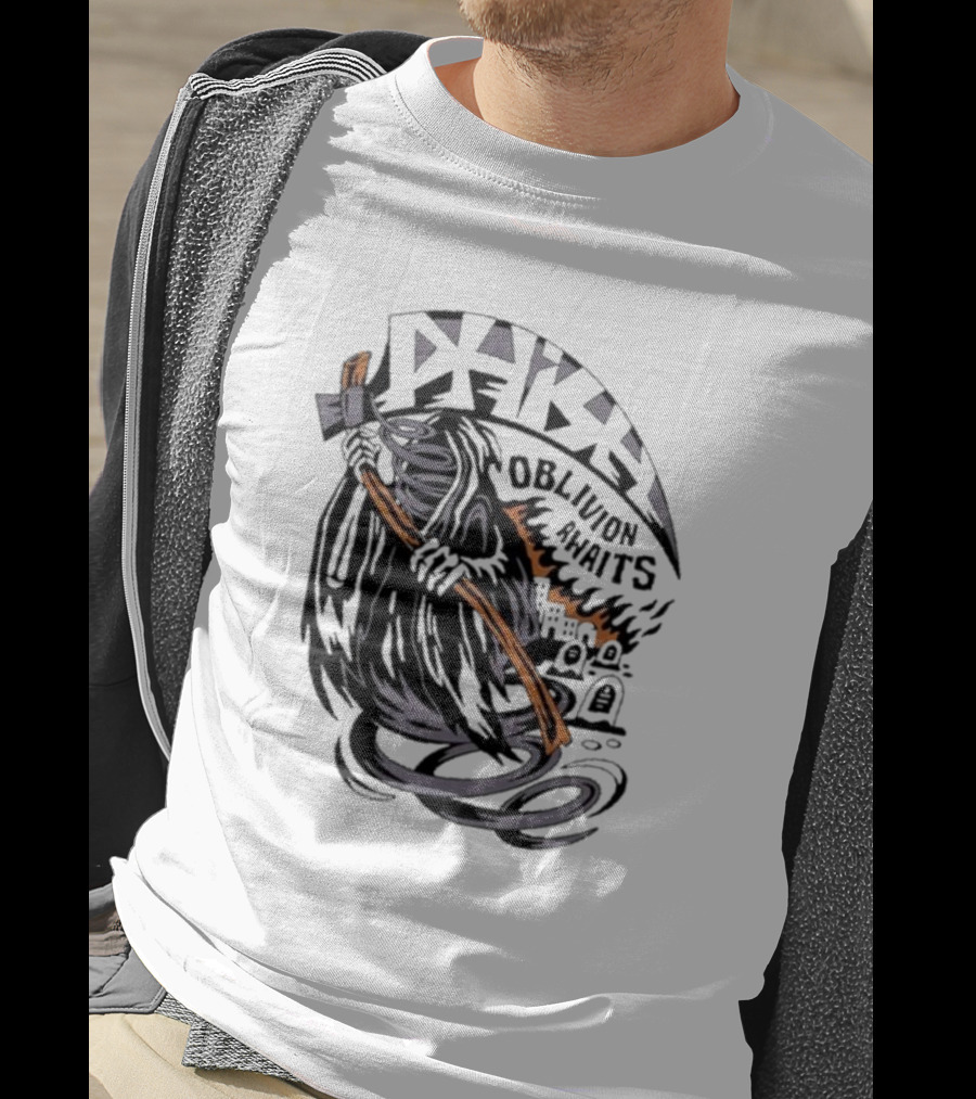 Dark Reaper With Scythe Oblivion Awaits Graves T-Shirt