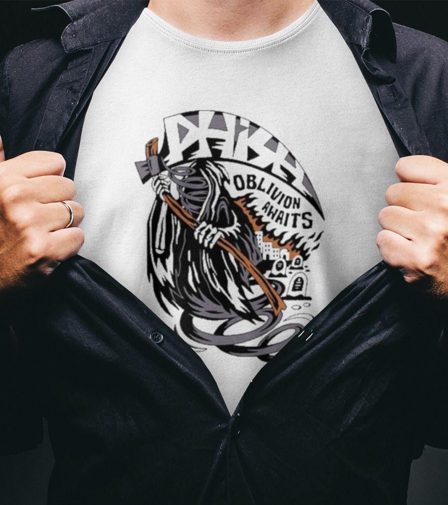 Dark Reaper With Scythe Oblivion Awaits Graves T-Shirt