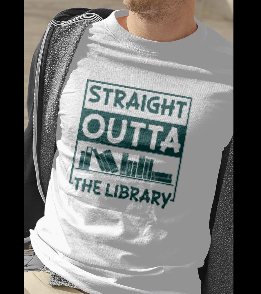 Straight Outta The Library Bookshelves Concept T-Shirt