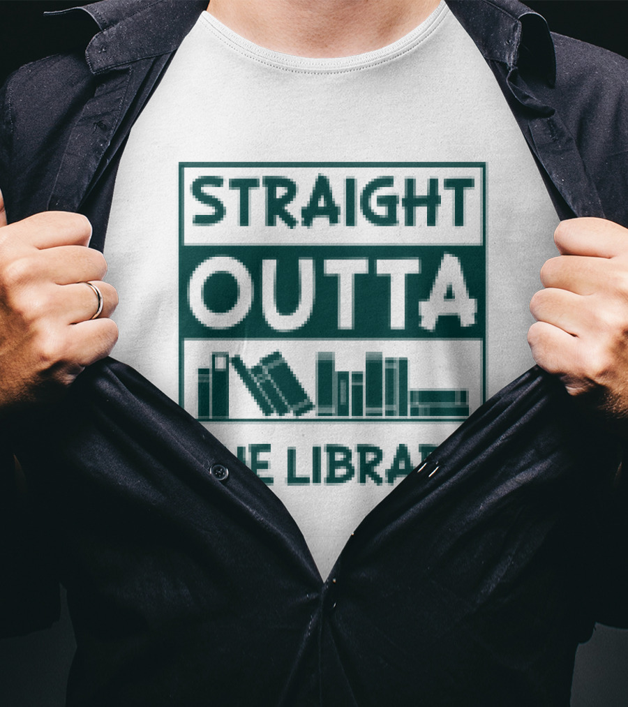 Straight Outta The Library Bookshelves Concept T-Shirt