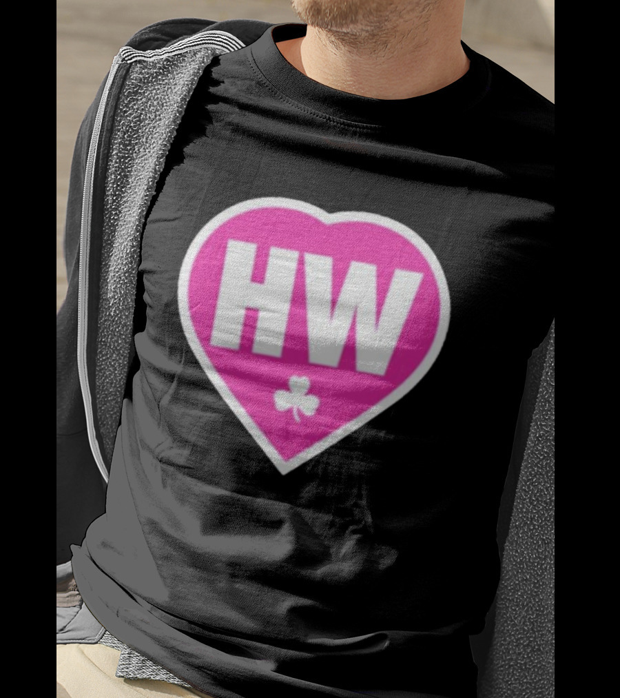 Celtics HW Heart With Pink Clover Move4Heather T-Shirt