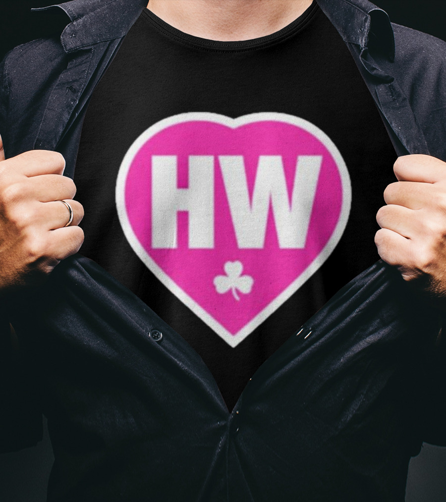 Celtics HW Heart With Pink Clover Move4Heather T-Shirt