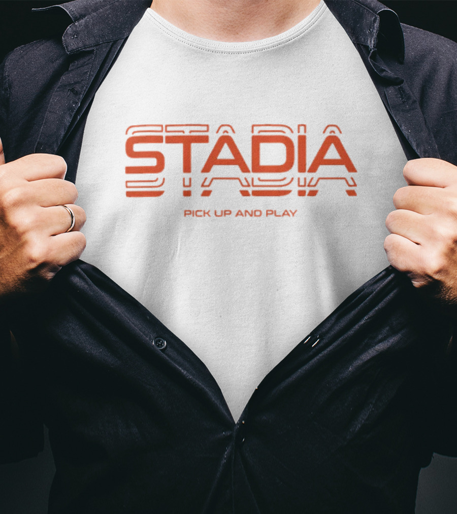 STADIA Pick Up And Play Gaming Dad Merch T-Shirt