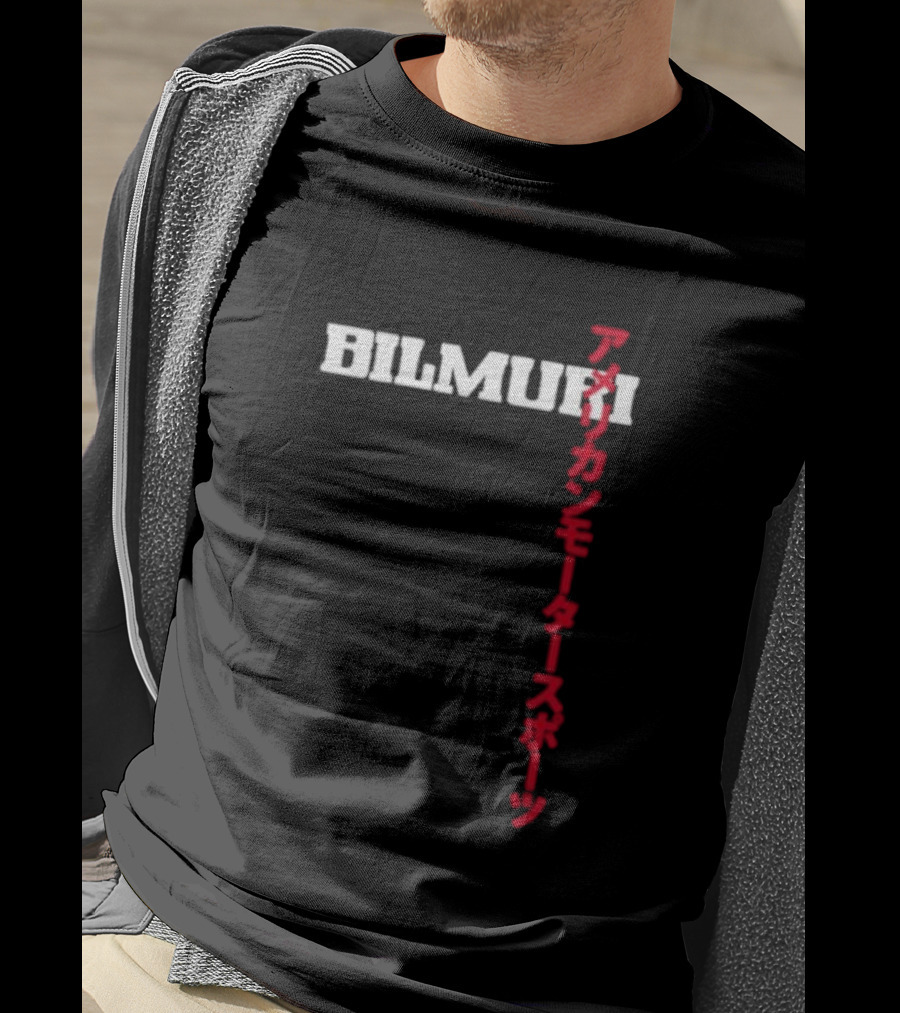 Bilmuri American Motorsports Japanese Text T-Shirt