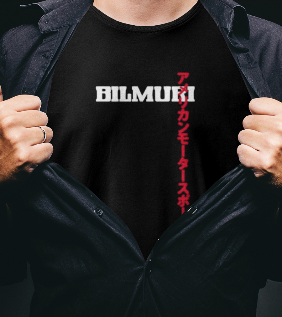Bilmuri American Motorsports Japanese Text T-Shirt