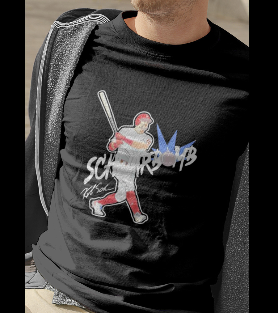 Schwarbomb Illustrated Baseball Swing With Signature Elements T-Shirt