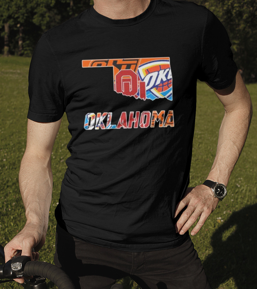 Oklahoma Sports Teams Oklahoma City Thunder Oklahoma State University Cowboys University Of Oklahoma Sooners T-Shirt