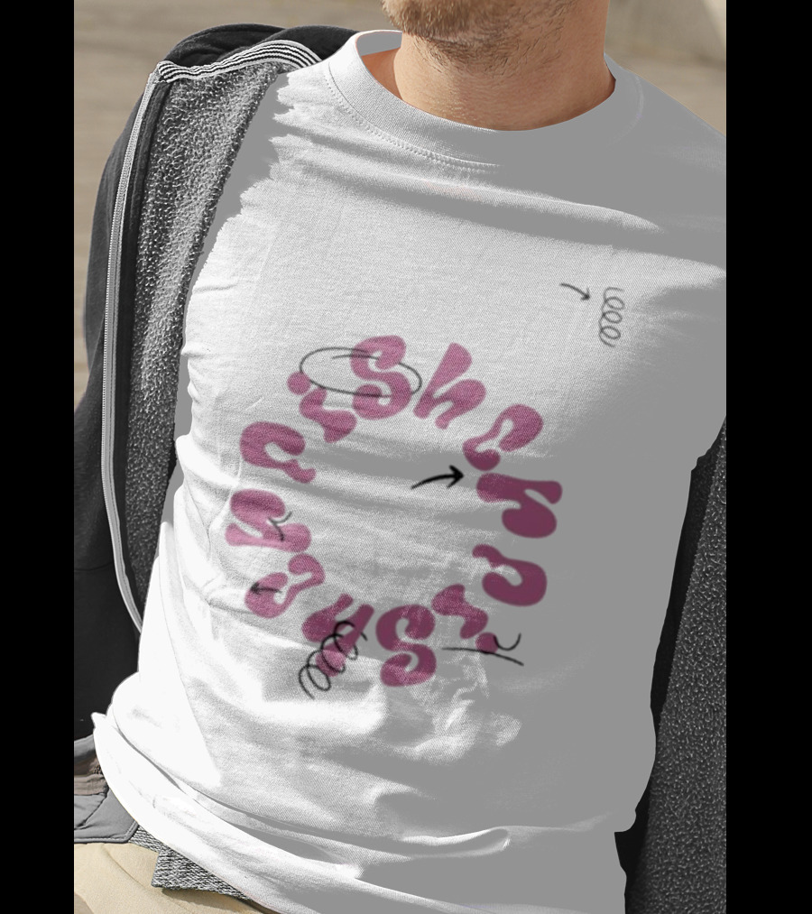 Fisher White Loop Essentials Circular Text T-Shirt