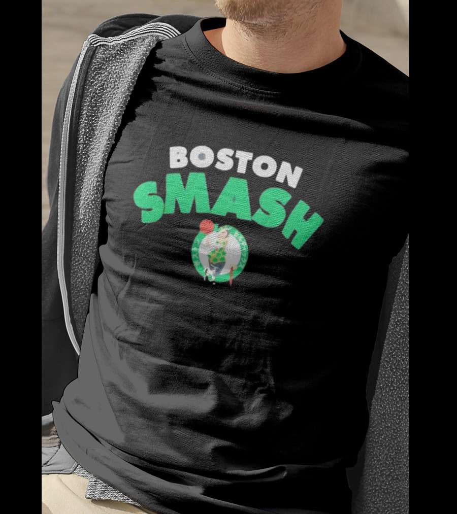 Boston Celtics Smash Basketball Emblem T-Shirt