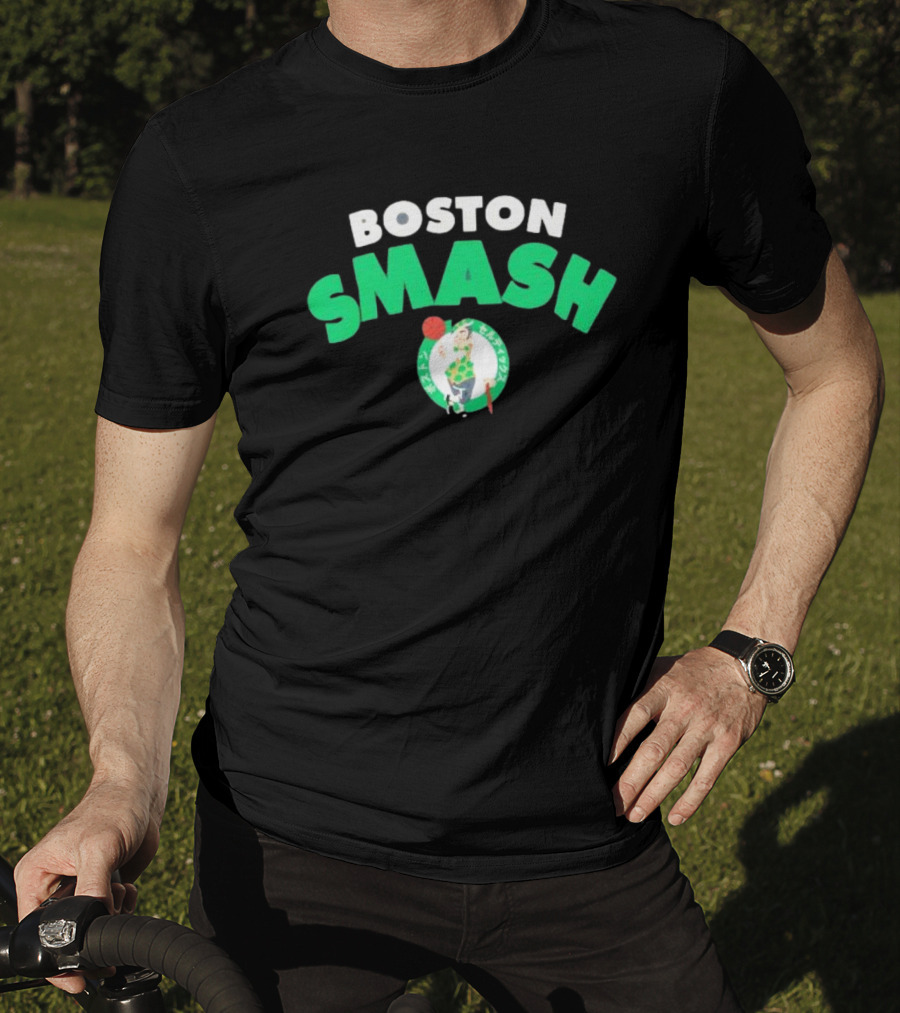 Boston Celtics Smash Basketball Emblem T-Shirt