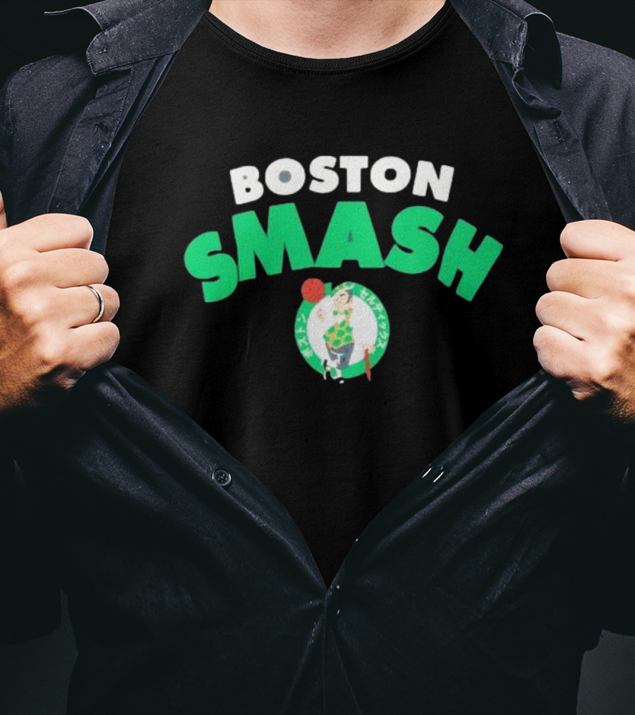 Boston Celtics Smash Basketball Emblem T-Shirt