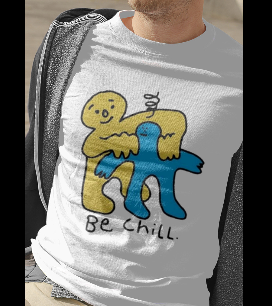 Iwantmyhoney Be Chill Yellow And Blue Figure Hugging T-Shirt