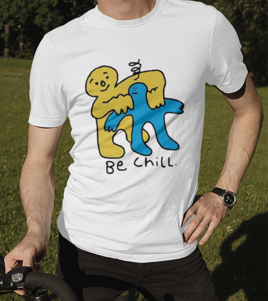 Iwantmyhoney Be Chill Yellow And Blue Figure Hugging T-Shirt