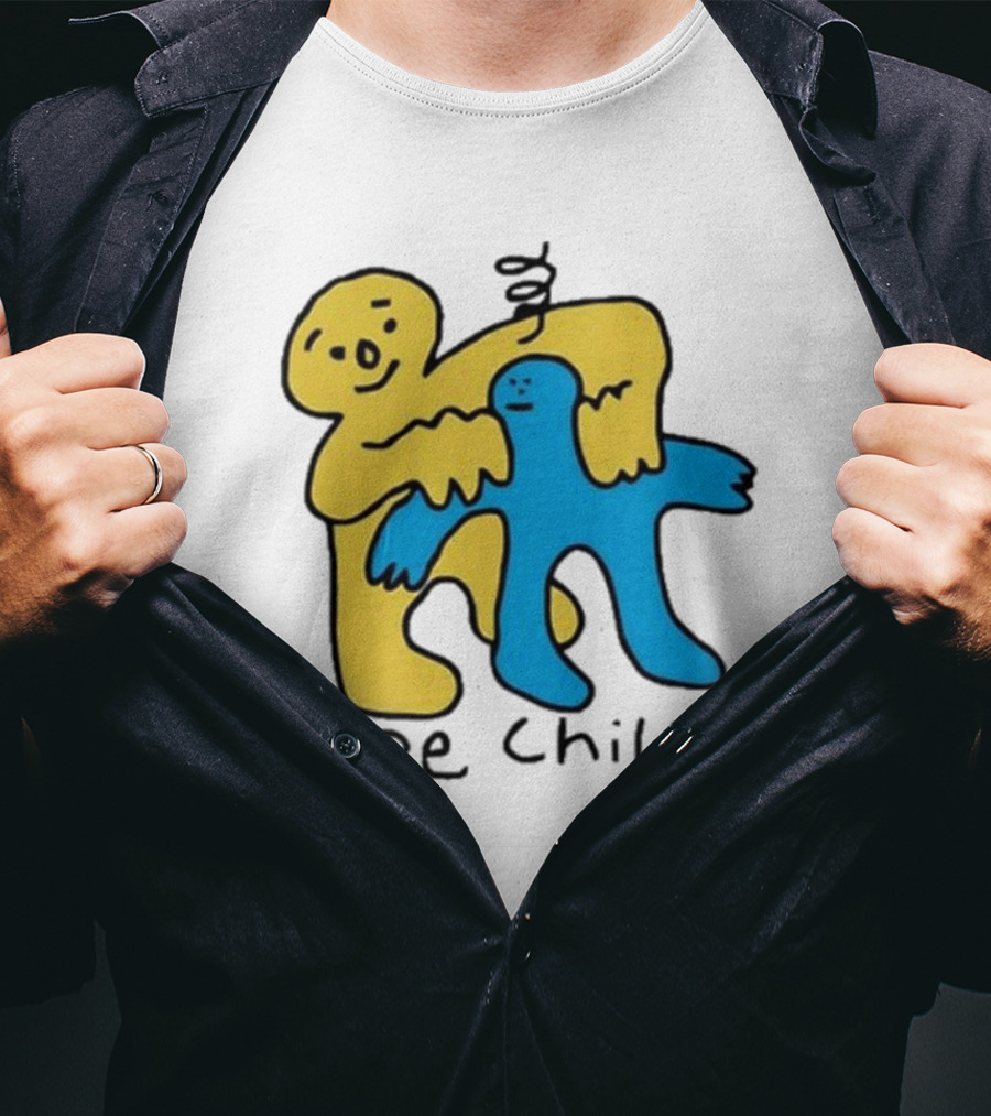 Iwantmyhoney Be Chill Yellow And Blue Figure Hugging T-Shirt