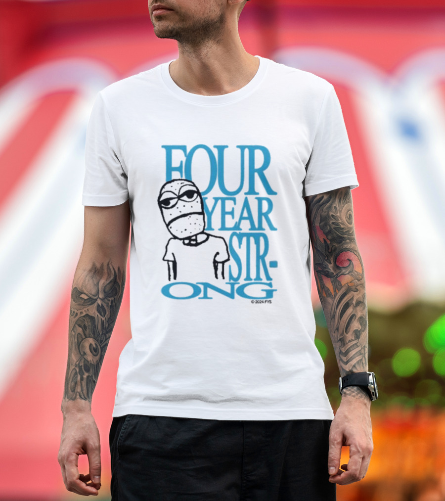 FOUR YEAR STRONG Band Logo with Masked Character T-Shirt