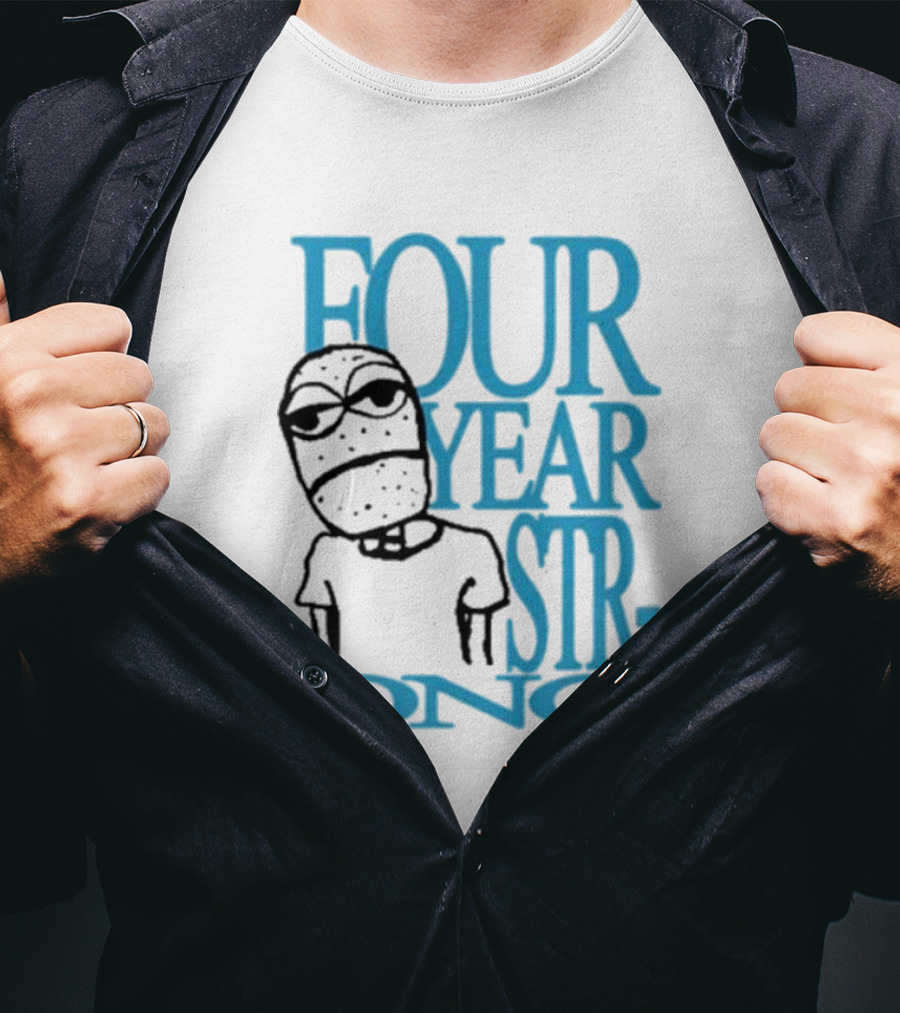 FOUR YEAR STRONG Band Logo With Masked Character T-Shirt