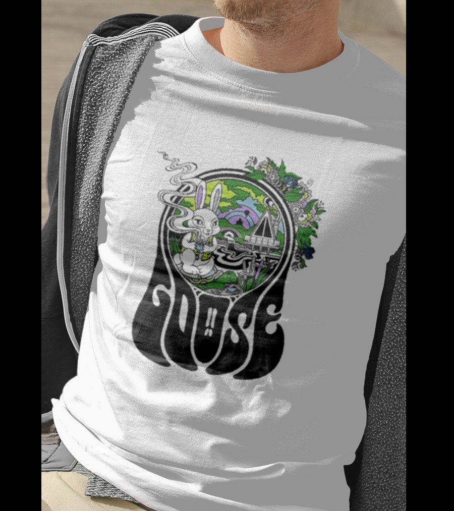 Goose Wonderland Psychedelic Rabbit Forest Portal T-Shirt