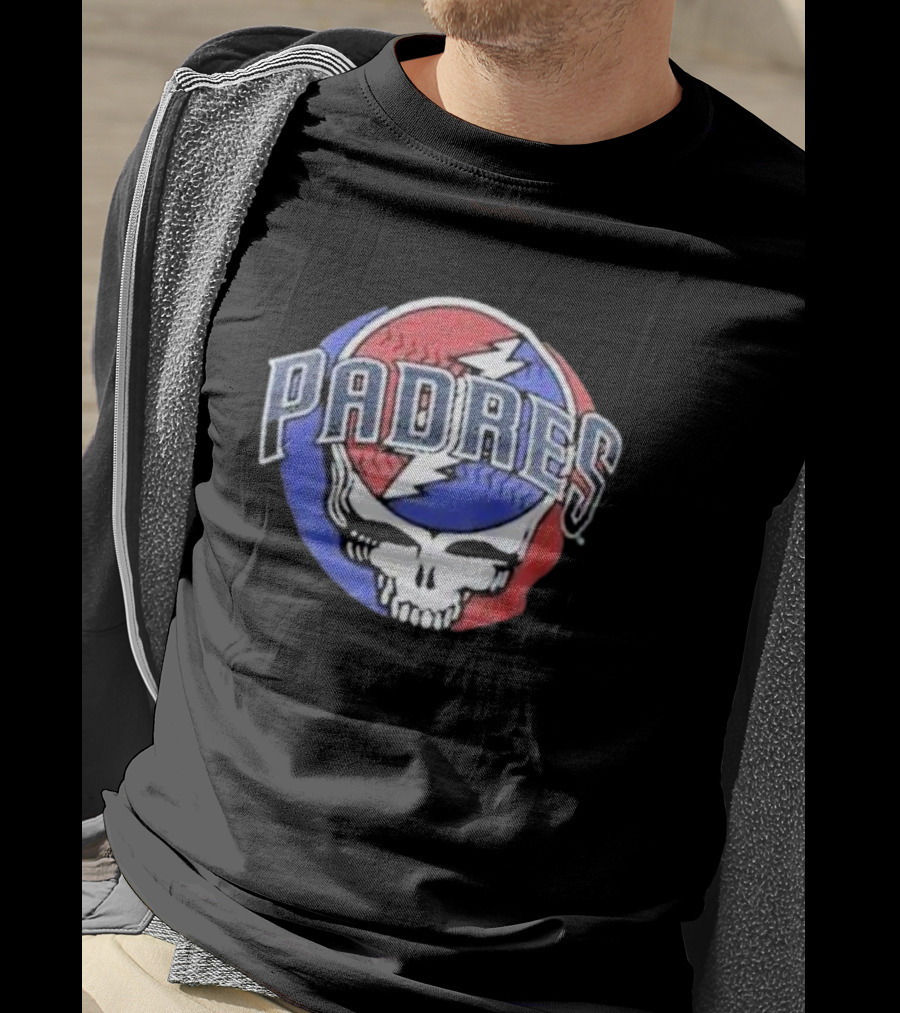 Padres Grateful Dead Style Logo Skully T-Shirt