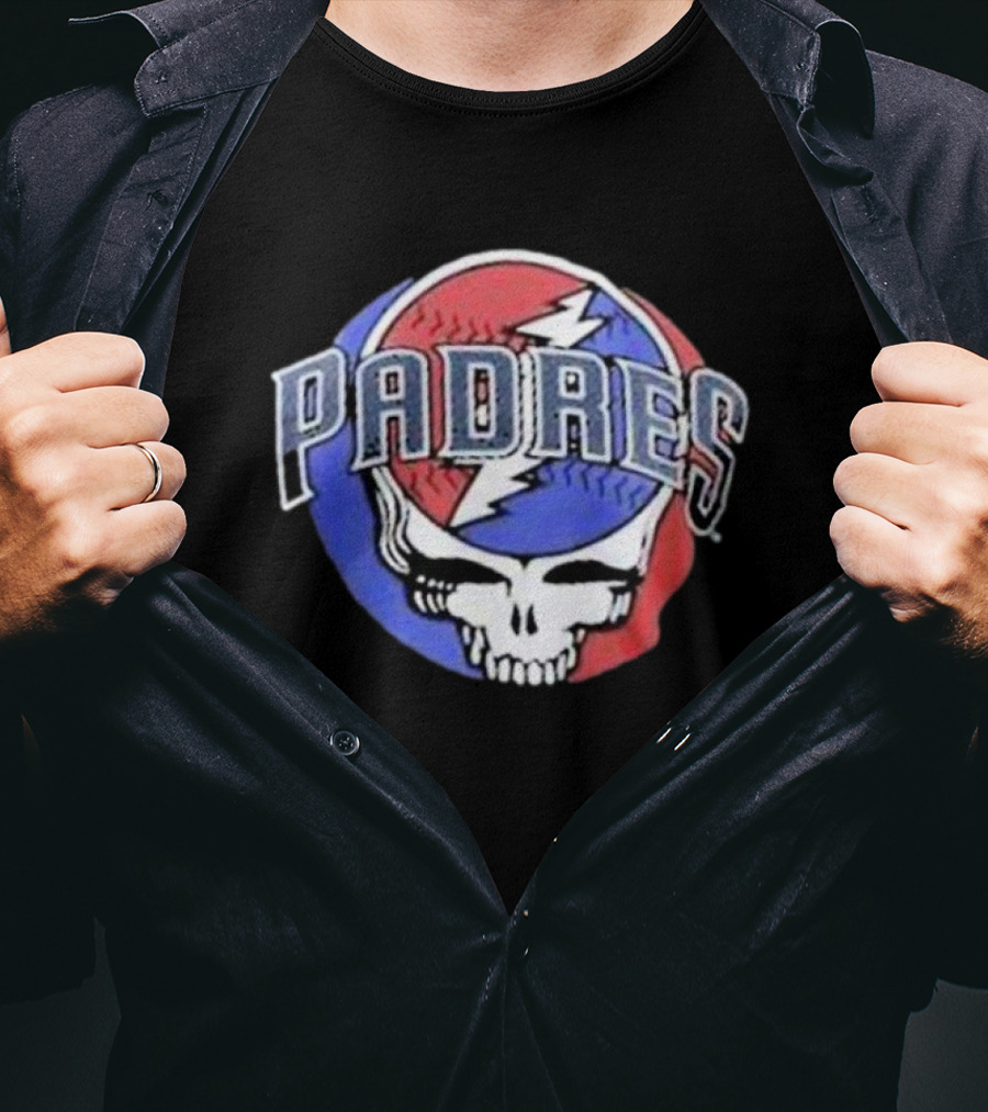 Padres Grateful Dead Style Logo Skully T-Shirt
