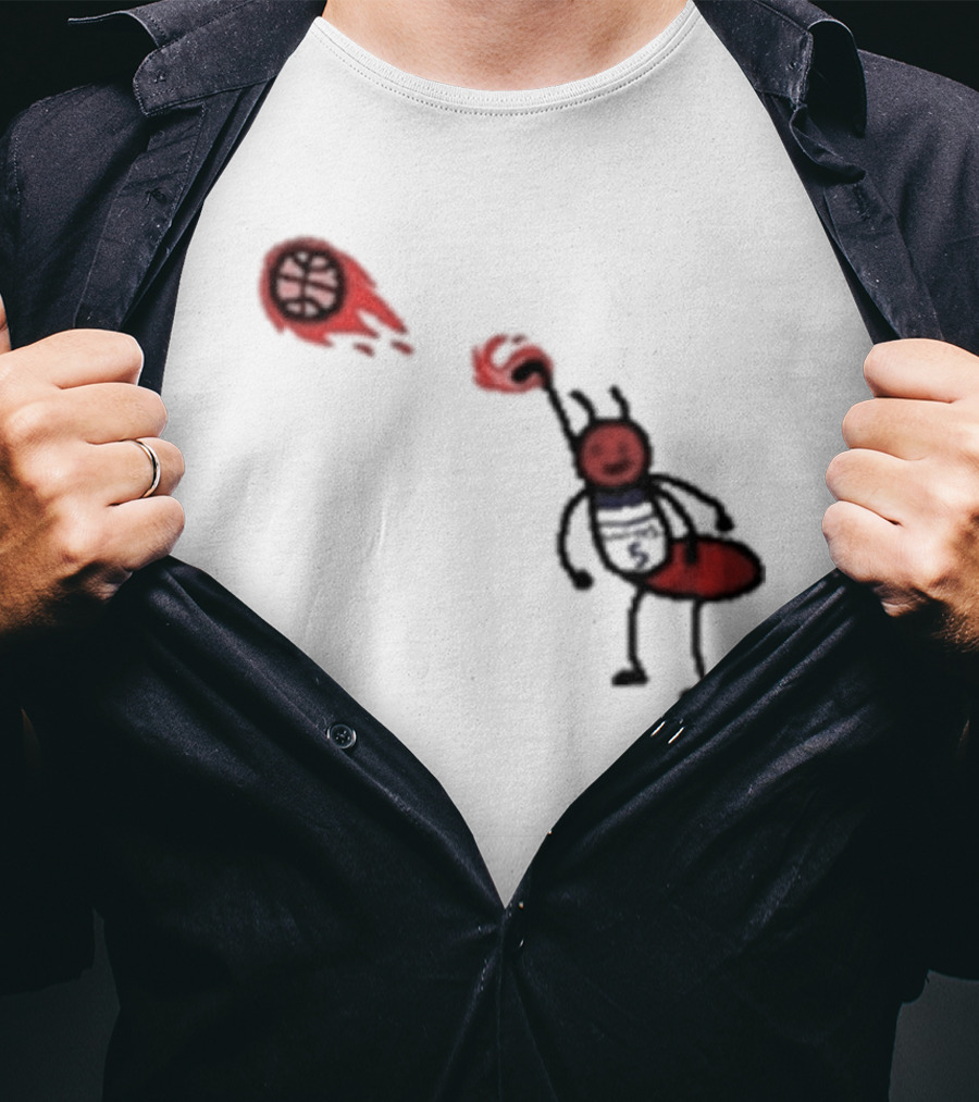 Paint Fire Ant Playing Basketball T-Shirt