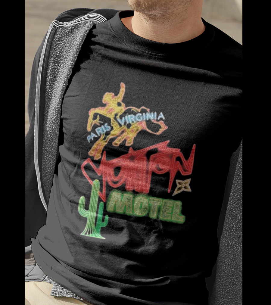 Paris Virginia Vuitton Motel Neon Cactus Cowboy Retro Sign T-Shirt