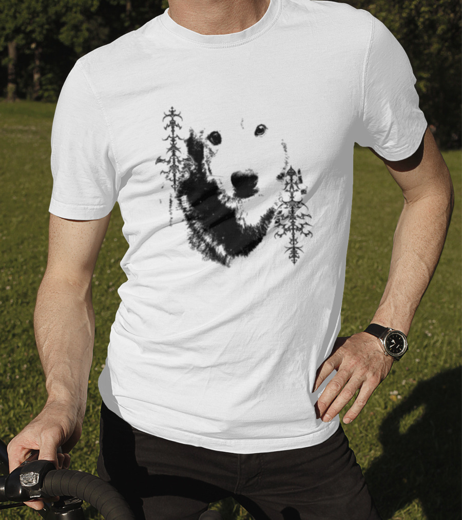 Wolf Face With Stylized Evergreen Trees T-Shirt