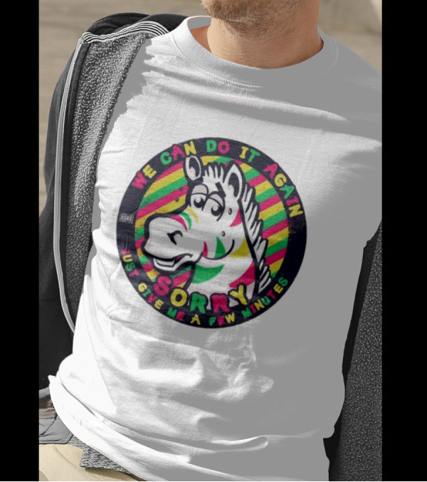 We Can Do It Again Sorry Just Give Me A Few Minutes Rainbow Zebra T-Shirt