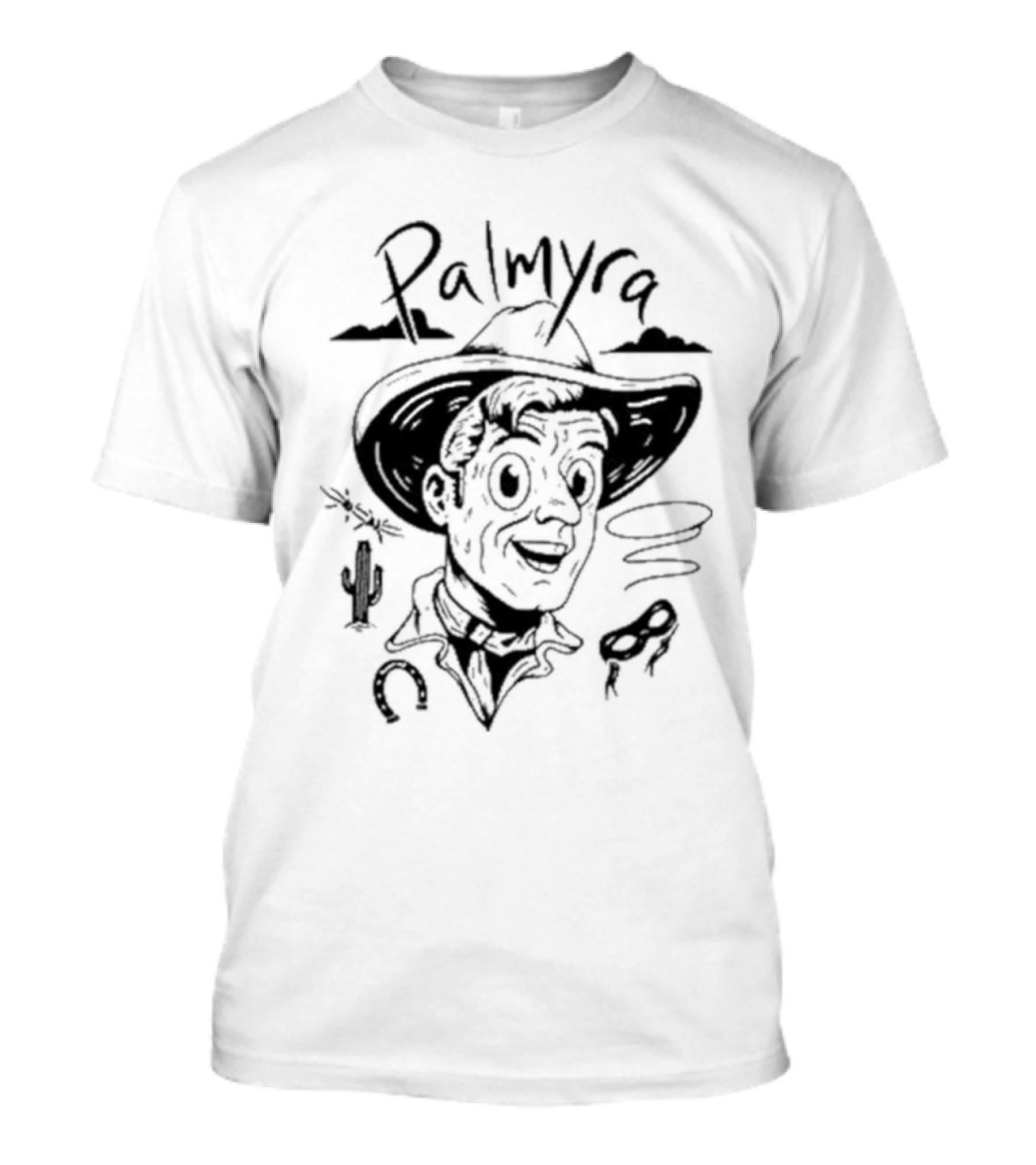 Palmyra Cowboy Retro Cactus Lasso Horse Shoe T-Shirt