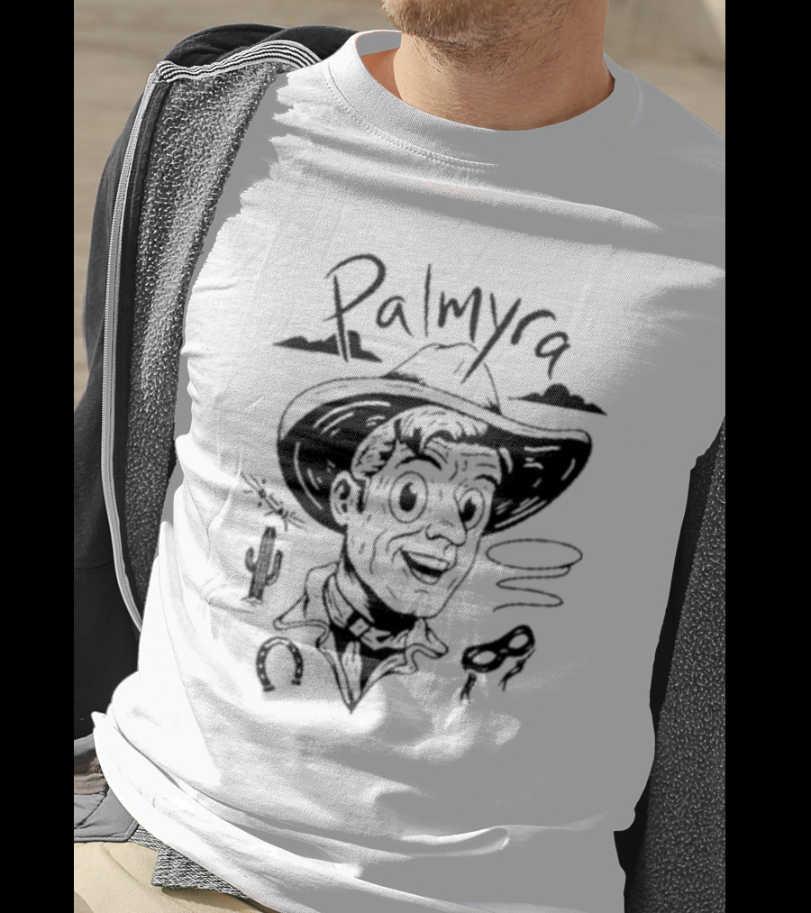 Palmyra Cowboy Retro Cactus Lasso Horse Shoe T-Shirt