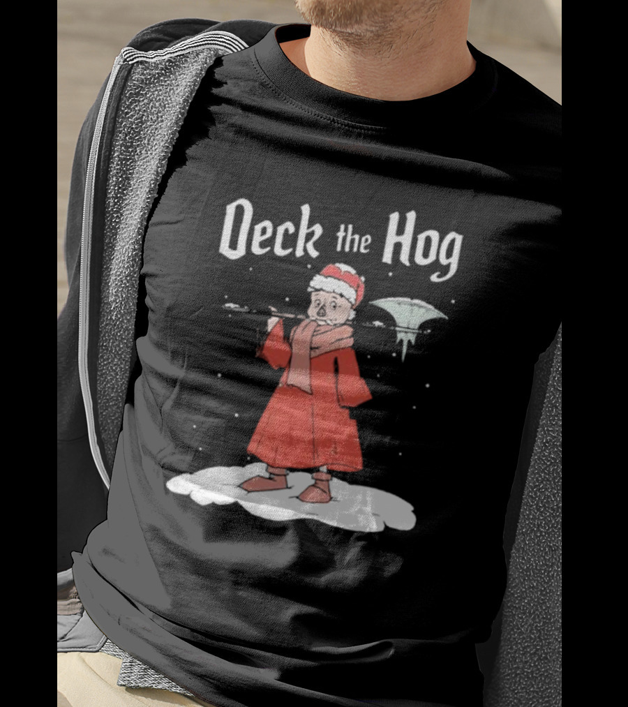 Bilmuri Deck The Hog Christmas Santa Ice Bonk Snow Fantasy T-Shirt