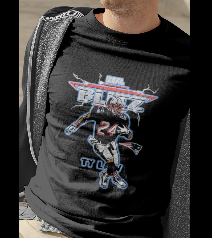 NFL Blitz Patriots Ty Law 24 Running Back T-Shirt