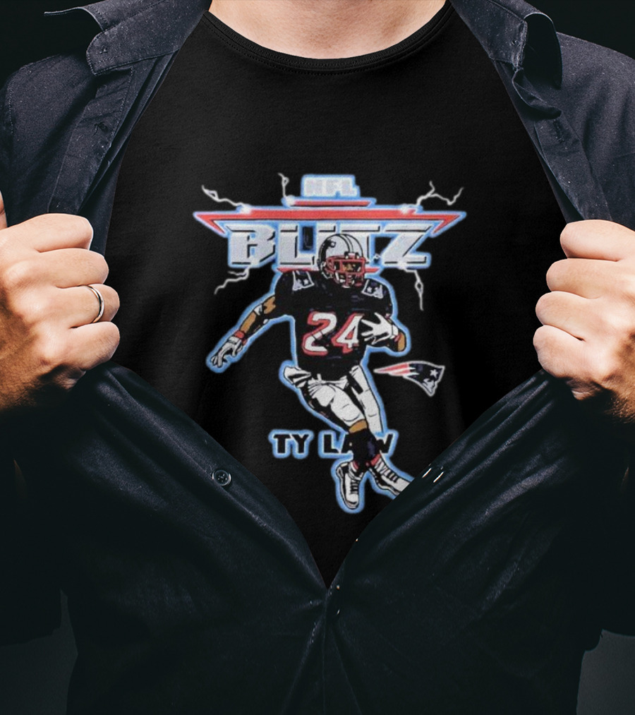 NFL Blitz Patriots Ty Law 24 Running Back T-Shirt