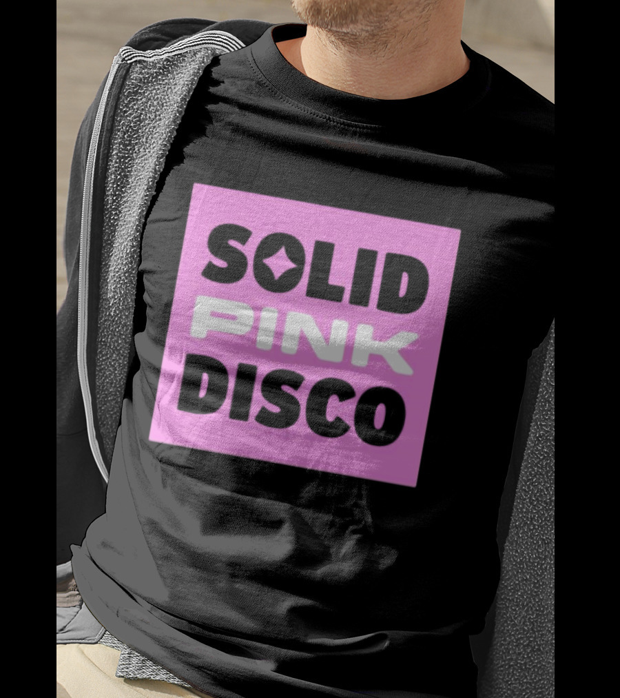 SOLID PINK DISCO Starburst Retro Block T-Shirt