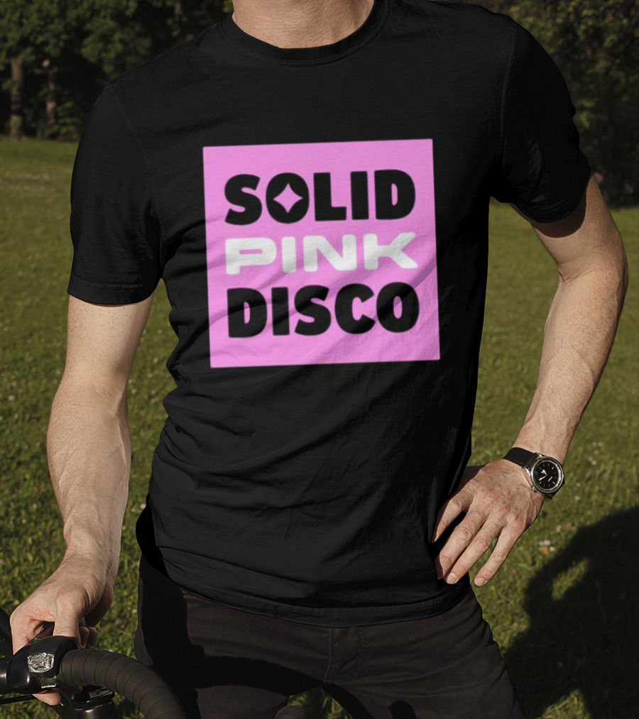 SOLID PINK DISCO Starburst Retro Block T-Shirt