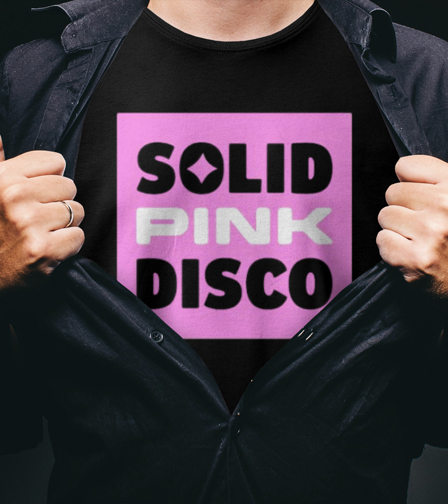 SOLID PINK DISCO Starburst Retro Block T-Shirt