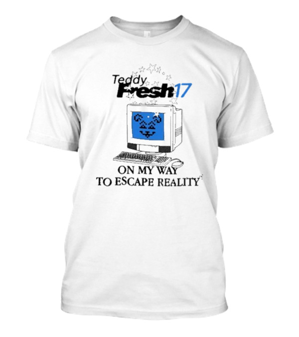 Teddy Fresh 17 On My Way To Escape Reality Retro Computer Dog T-Shirt