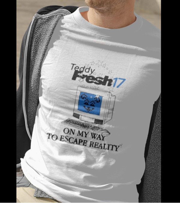 Teddy Fresh 17 On My Way To Escape Reality Retro Computer Dog T-Shirt