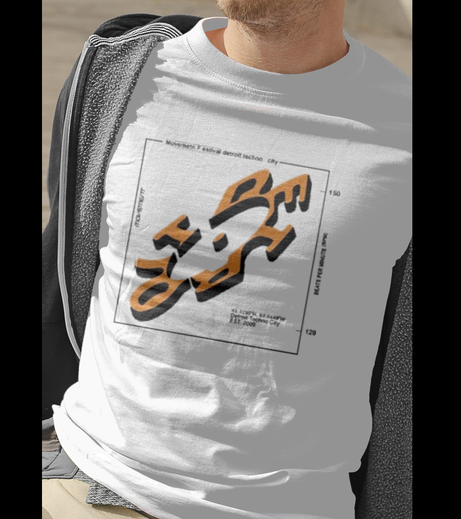 Movement Festival Detroit Techno City EST 2000 45 Heavy Latitude Longitude Coordinates T-Shirt