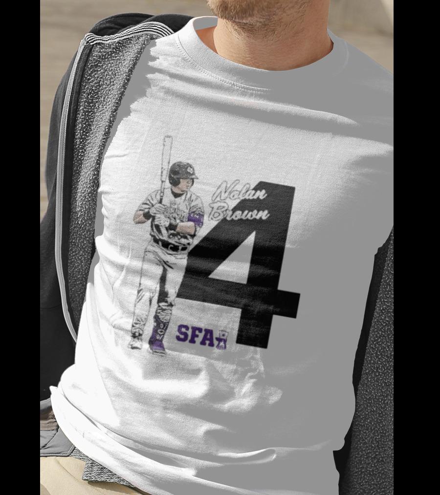 Nolan Brown 4 SFA Baseball Player T-Shirt
