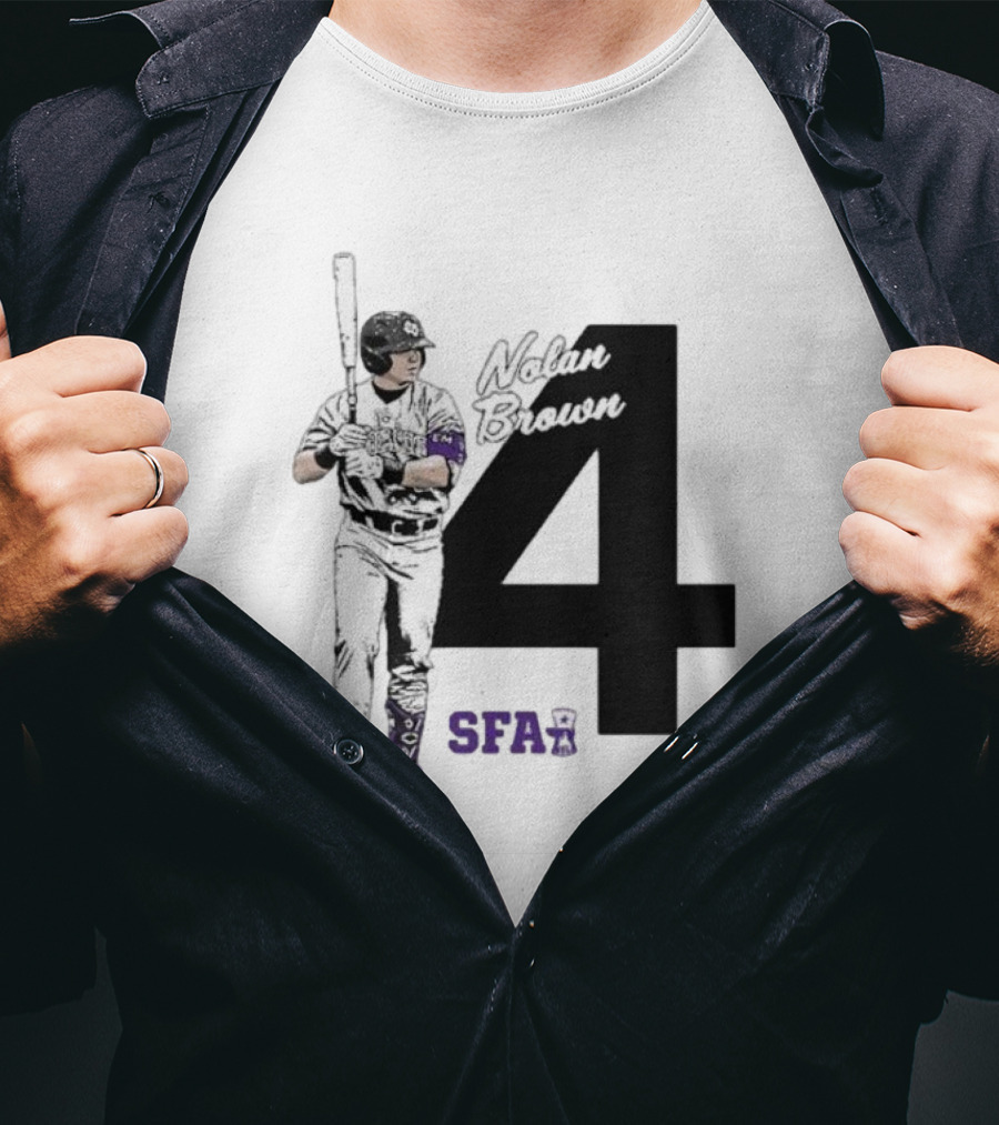 Nolan Brown 4 SFA Baseball Player T-Shirt
