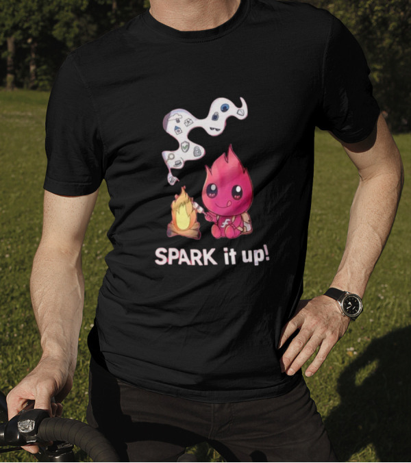 Spark It Up Cute Child Fire Roasting Marshmallow With Iconic Symbols T-Shirt