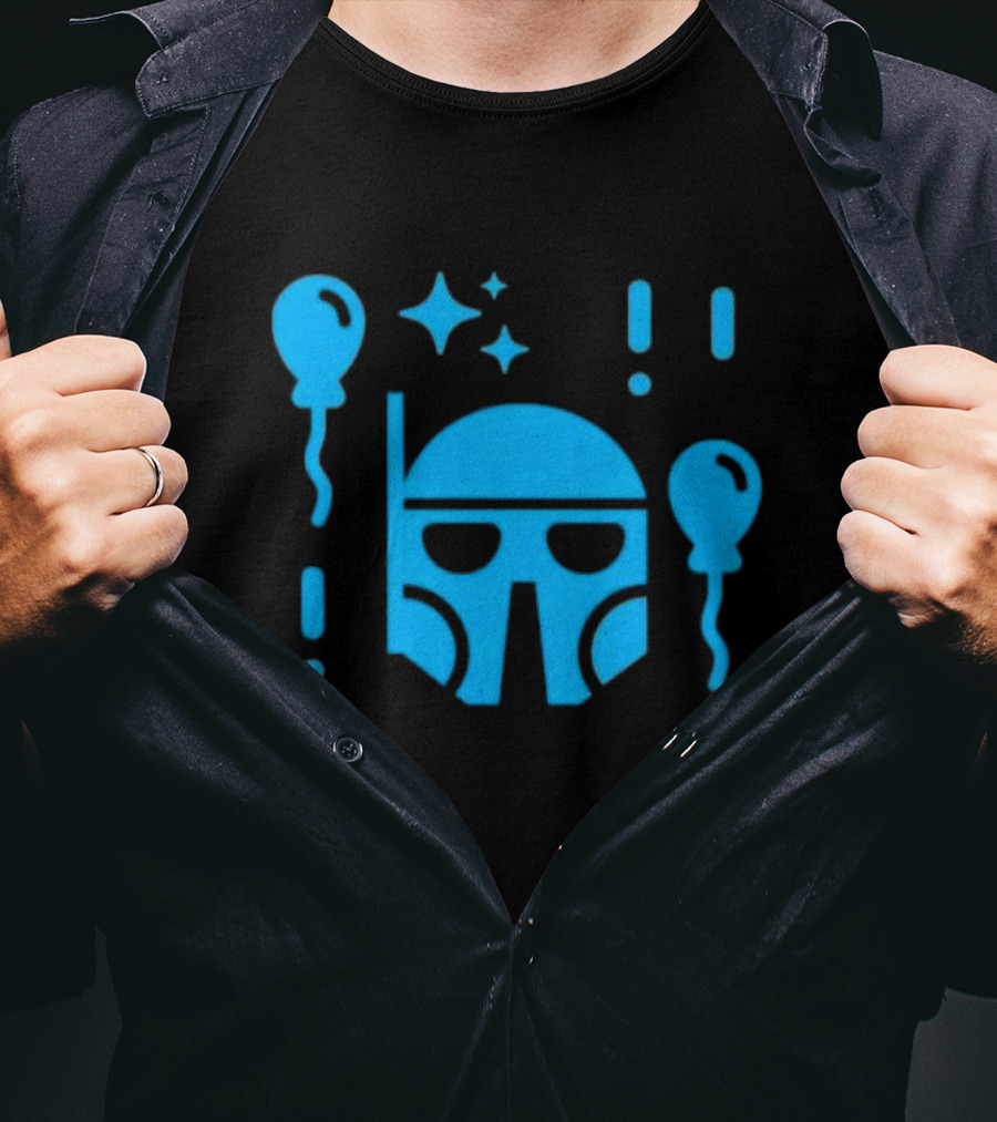 Boba Fett Helmet With Balloons And Stars Youth Star Wars Day T-Shirt