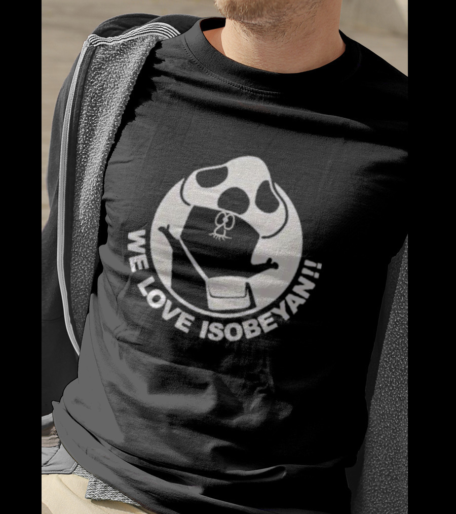 WE LOVE ISOBEYAN Cartoon Mole Character In White Circle T-Shirt