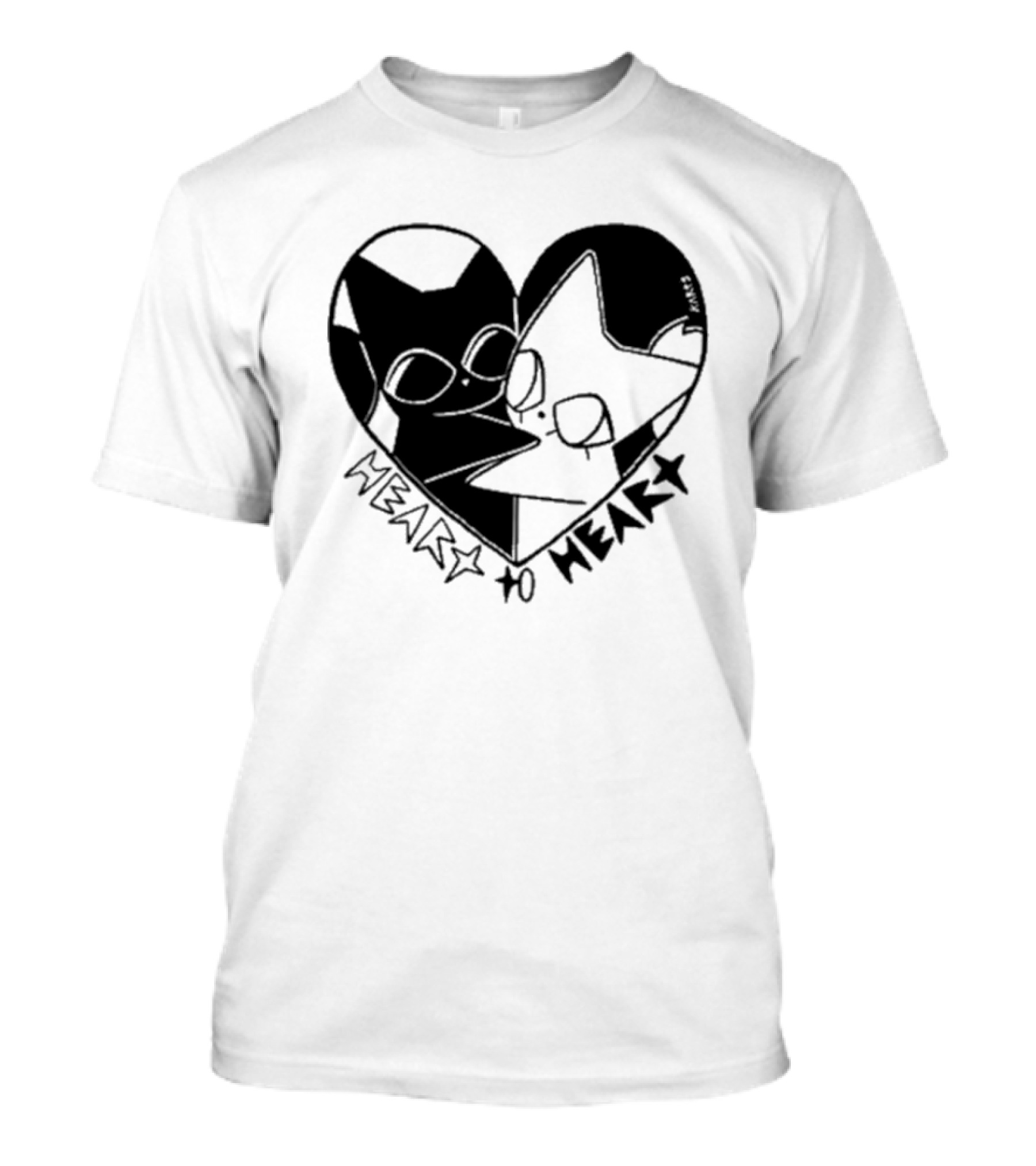 Heart To Heart Everpress Black And White Cat T-Shirt