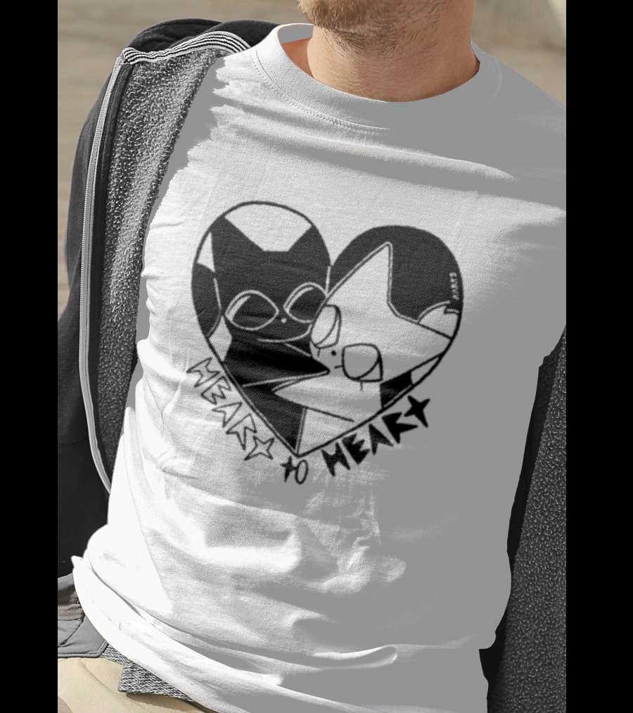 Heart To Heart Everpress Black And White Cat T-Shirt